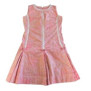Vintage JULIUS GARFINCKEL & CO. Pleated Drop Waist Mini Dress‎ Sz Small Coquette